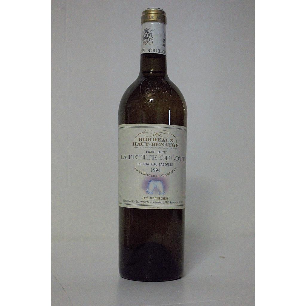 Chateau Lacombe - &quot;La petite Culotte&quot; - Bordeaux Haut Benauge - Blanc - 1994 - 75 cl