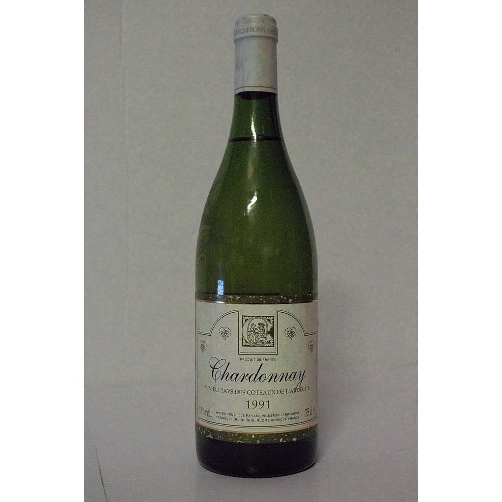 Vignerons Ardèchois - Chardonnay - Pays d'Oc - 1991 -  75 cl