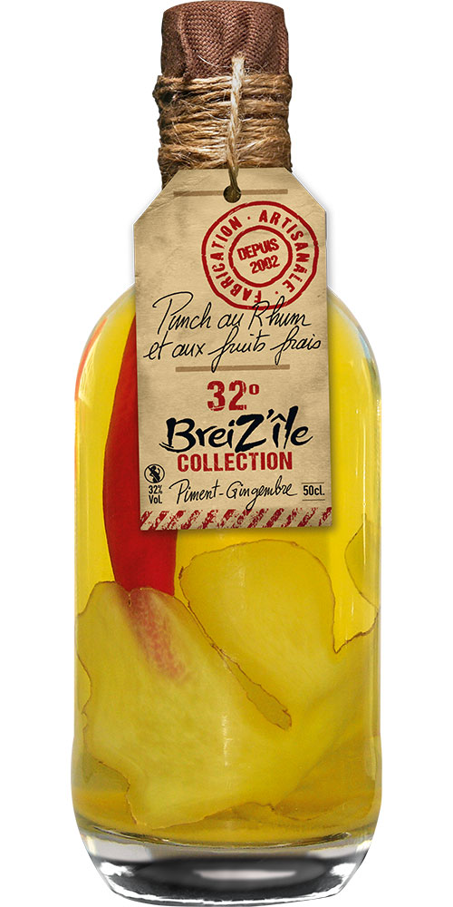 Breiz'Ile - Rhum Arrangé - Piment Gingembre - 31% - 50cl
